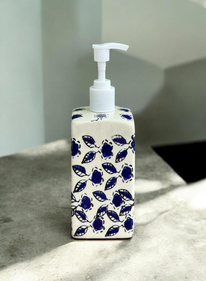 BACKKSPACE RETAIL Ceramic Handmade Liquid Dispenser Bottle for Lotion, Soap, Shampoo, Conditioner, Handwash | 300 ML | Blue | Modern Touch for Bathroom, Spa, Kitchen - Image 2